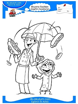 Çocuklar İçin Köfte Yağmuru Boyama Sayfaları 